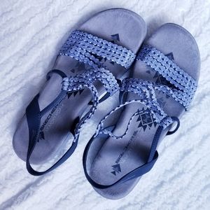 Skechers Memory Foam Sandals Reggae Slim Stretch Fabric